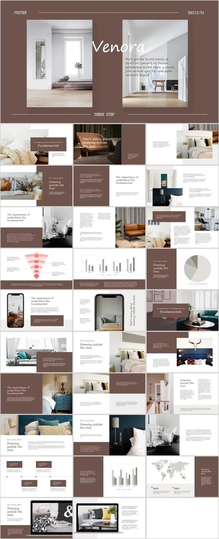 47套室内设计高端PPT方案汇报文本模板丨可编辑PPT丨604M