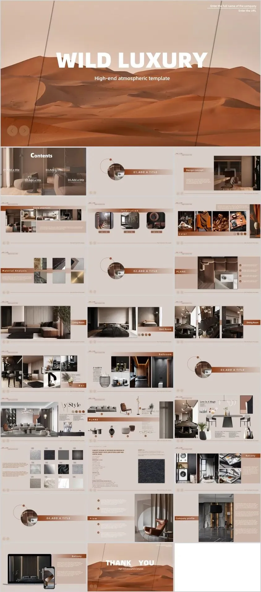 47套室内设计高端PPT方案汇报文本模板丨可编辑PPT丨604M