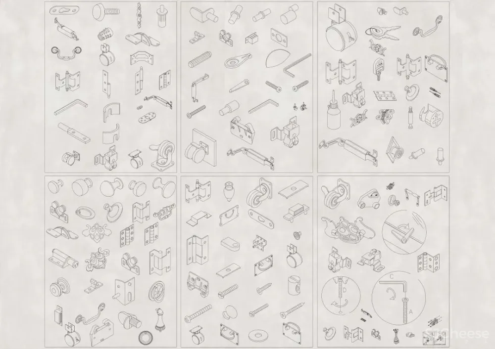 2023年家具五金CAD设计图库丨DWG丨5.28M