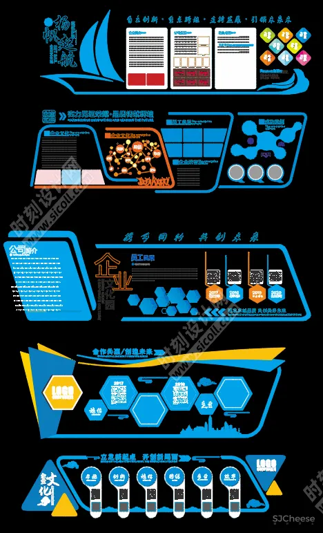 公司企业文化墙宣传墙展示墙党建CAD图纸+草图大师SU模型丨DWG+SU丨279M