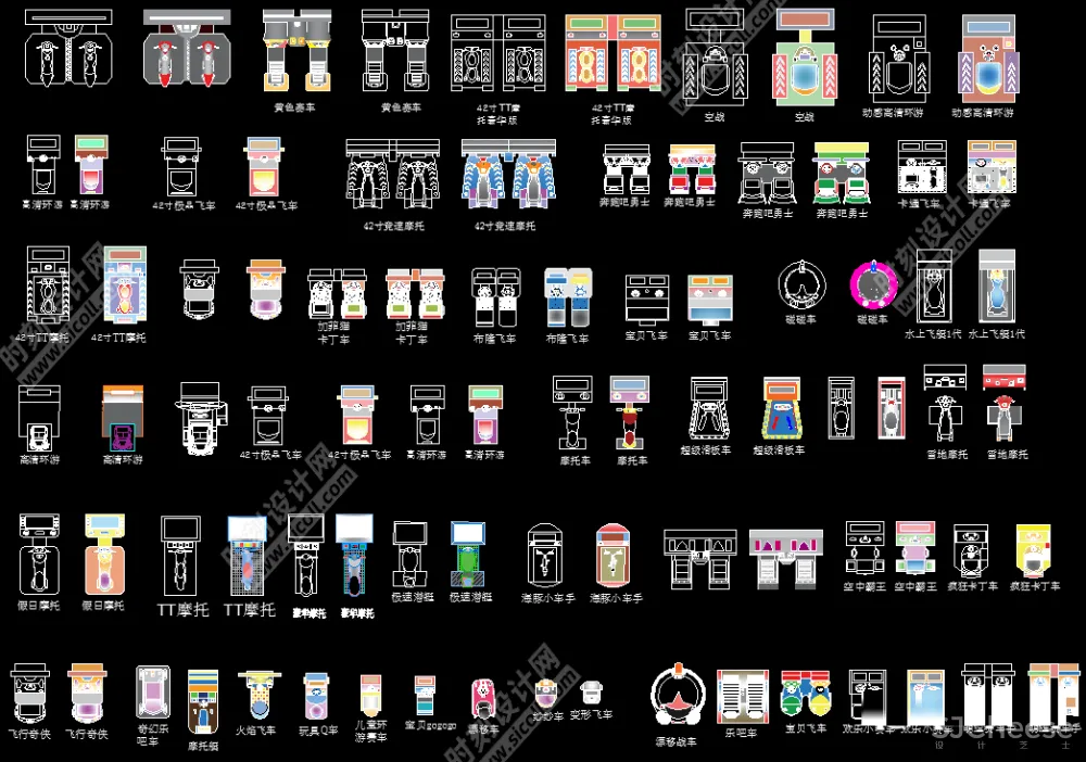 商业娱乐电玩IP系列CAD平面图丨DWG丨7.12M