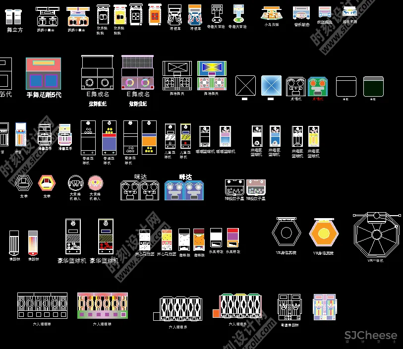 商业娱乐电玩IP系列CAD平面图丨DWG丨7.12M