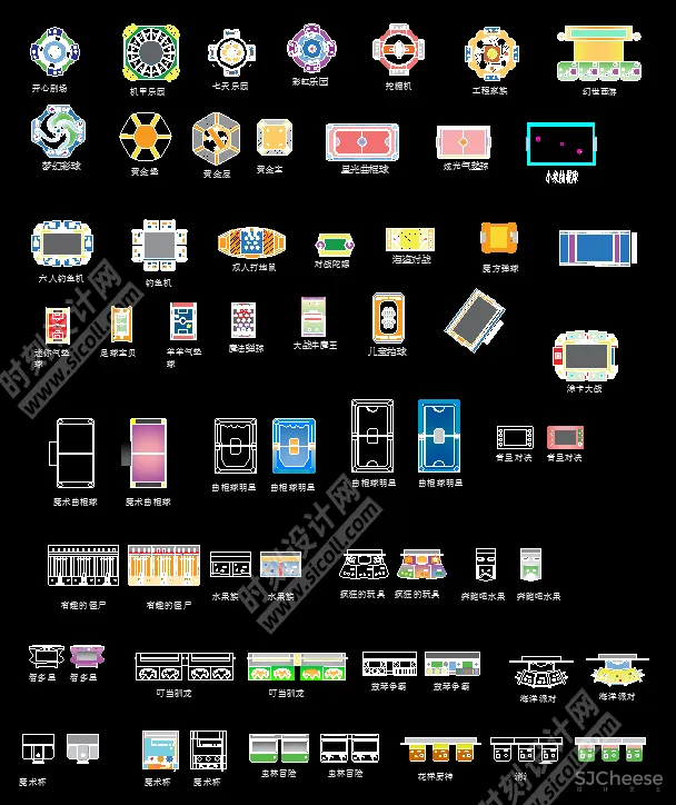 商业娱乐电玩IP系列CAD平面图丨DWG丨7.12M