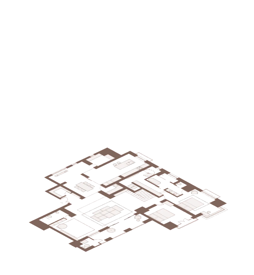 梧桐树下的420平米复式公寓 - 八荒设计