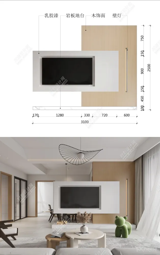2023流行背景墙设计效果图+背景墙尺寸材料标注丨JPG丨1.25G