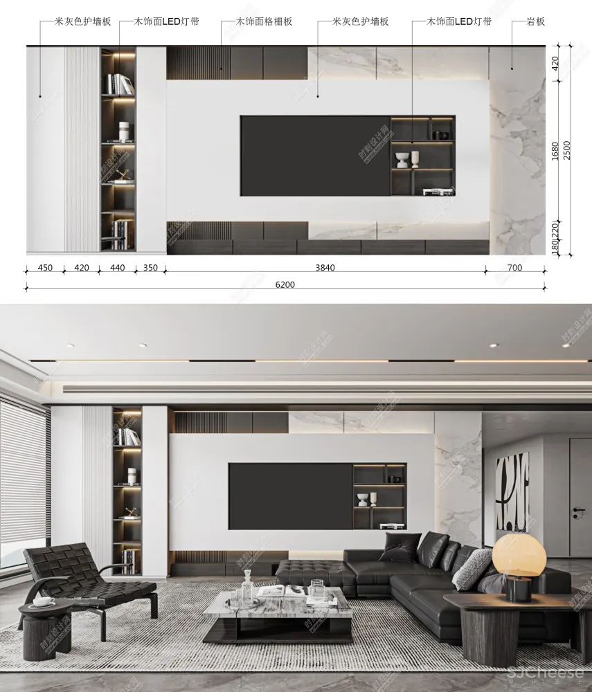 2023流行背景墙设计效果图+背景墙尺寸材料标注丨JPG丨1.25G