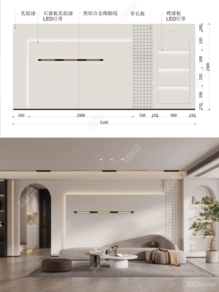 2023流行背景墙设计效果图+背景墙尺寸材料标注丨JPG丨1.25G