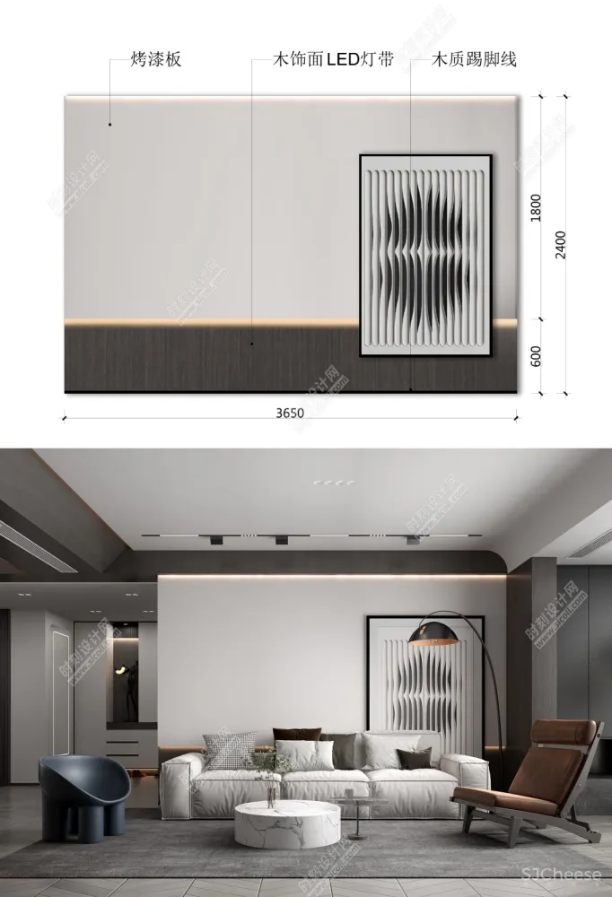 2023流行背景墙设计效果图+背景墙尺寸材料标注丨JPG丨1.25G