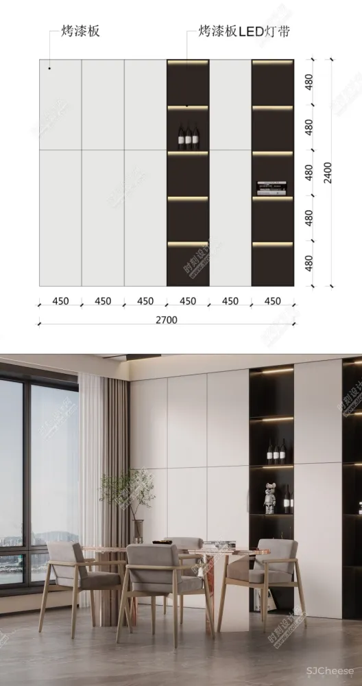2023流行背景墙设计效果图+背景墙尺寸材料标注丨JPG丨1.25G