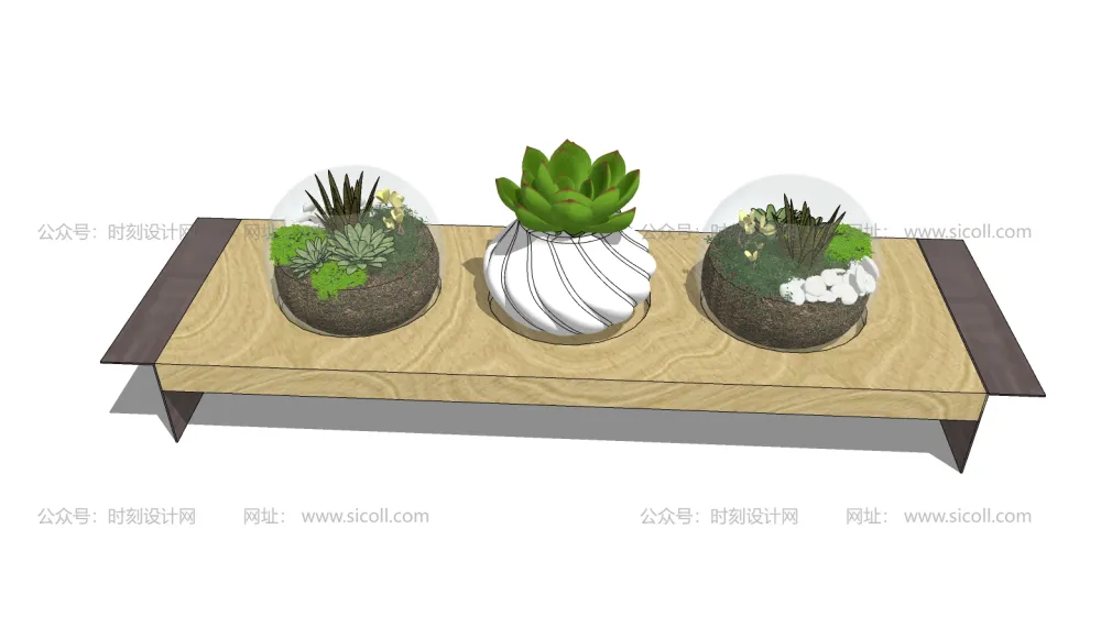 74个多肉植物模型丨绿植盆栽室内多肉水晶球花盆SU模型合集丨SU+JPG丨910MB