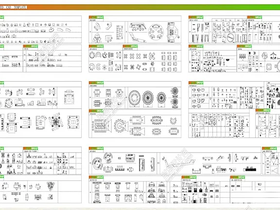 工装设计平立面CAD图库办公家具家居装饰乐器运动器材五金电器丨DWG丨5.7M