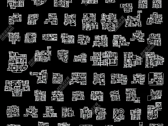 家装大平层室内设计CAD平面布局规划方案60套合集丨DWG丨36.6MB