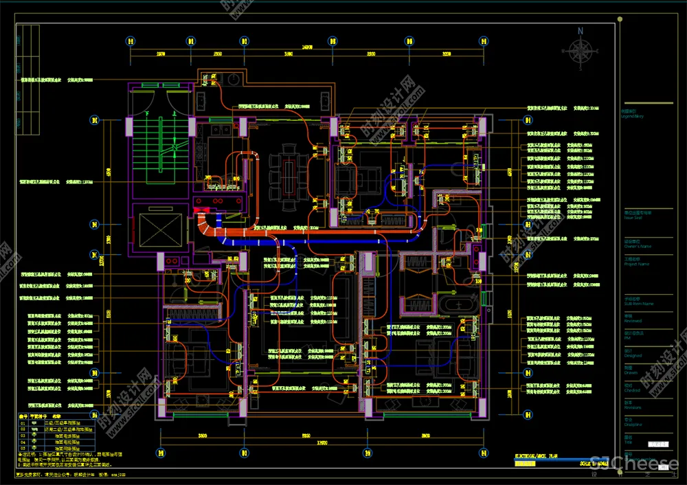 全屋机电连线图及开关插座图例机电点位图水电点位布局及开关、插座、灯具合集打印线型丨DWG丨3.67M