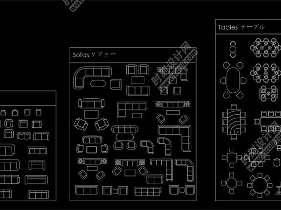 日式风CAD平立面图库沙发桌椅床厨卫洁具丨DWG丨832K