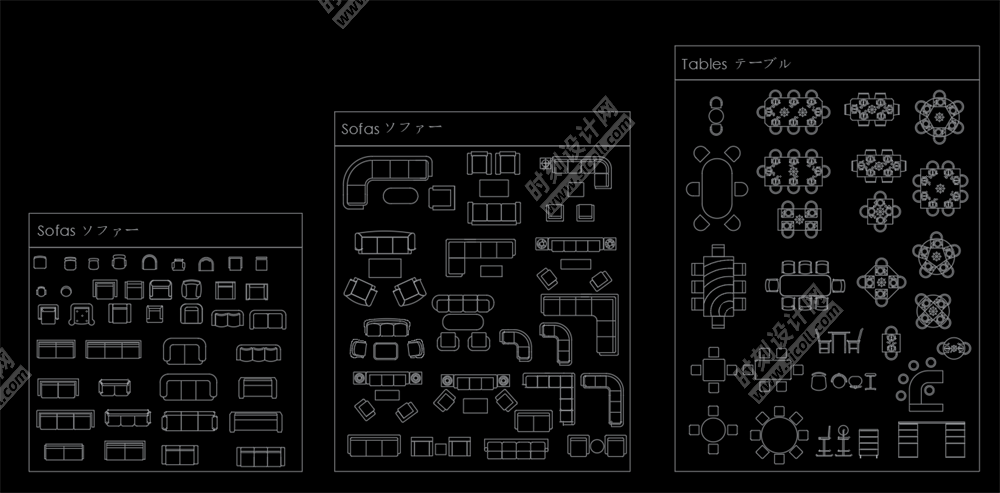 日式风CAD平立面图库沙发桌椅床厨卫洁具丨DWG丨832K