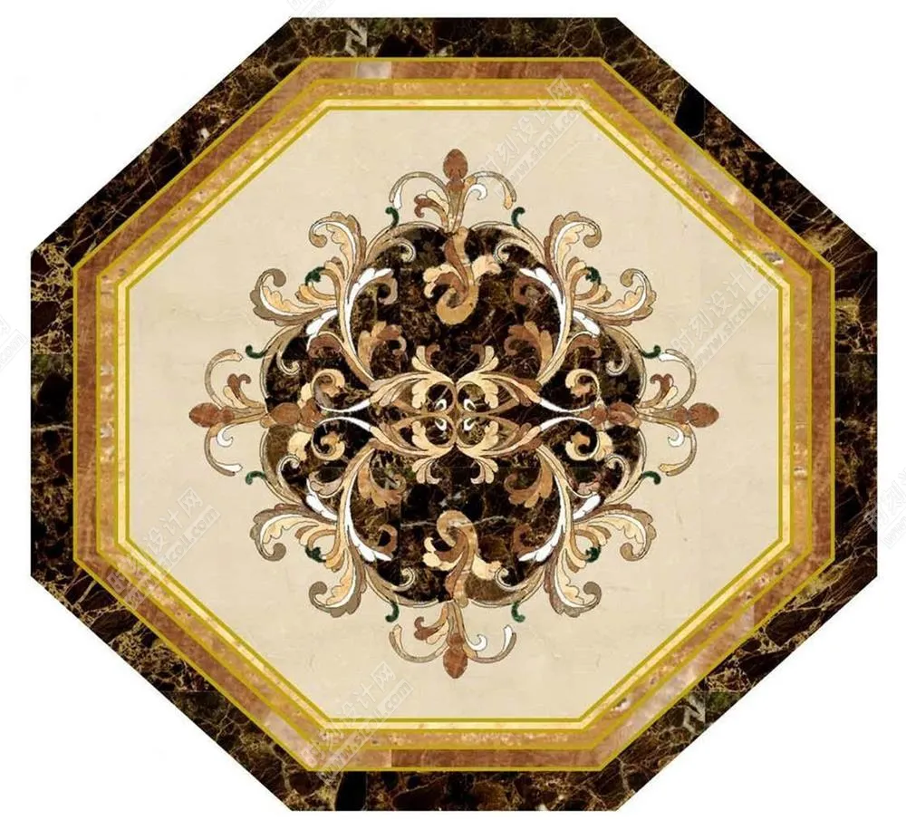 石材拼花材质贴图合集圆形椭圆方形过道多边形角花波打线腰线其他拼花丨JPG丨473MB