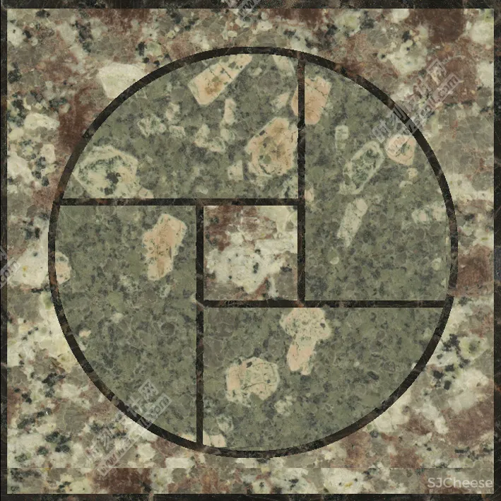 石材拼花材质贴图合集圆形椭圆方形过道多边形角花波打线腰线其他拼花丨JPG丨473MB