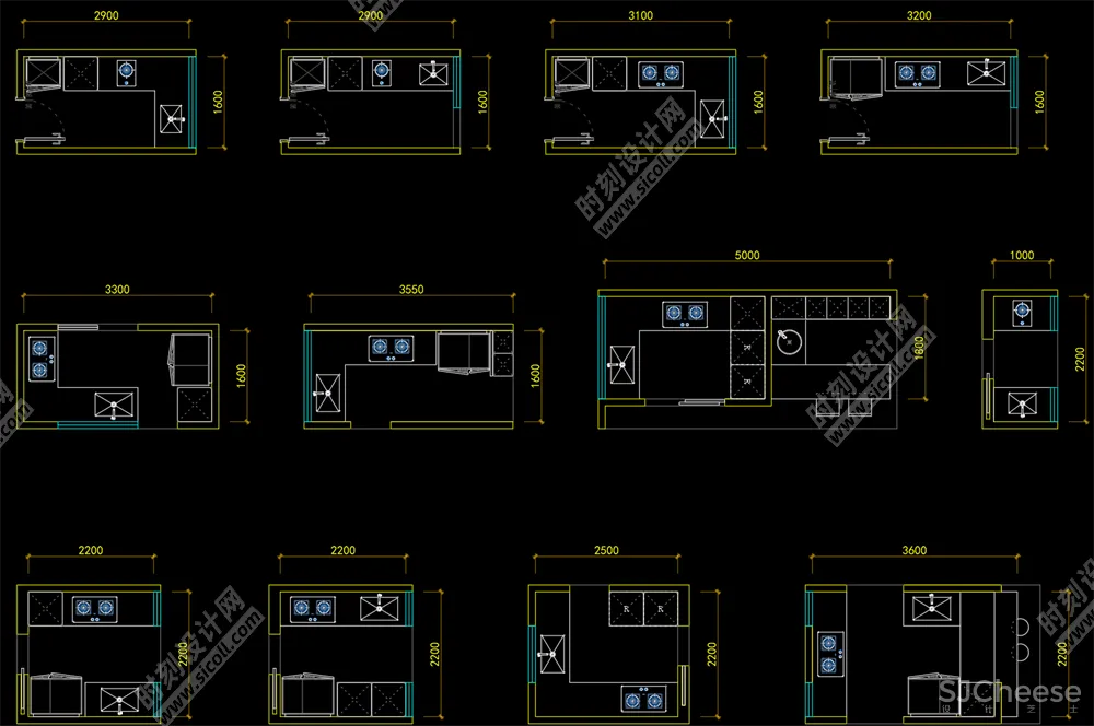500套家装平面布局CAD模块合集客厅书房卧室厨房卫生间丨DWG丨10.7M