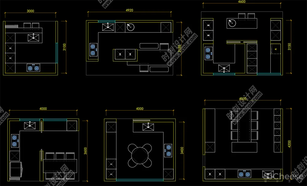 500套家装平面布局CAD模块合集客厅书房卧室厨房卫生间丨DWG丨10.7M