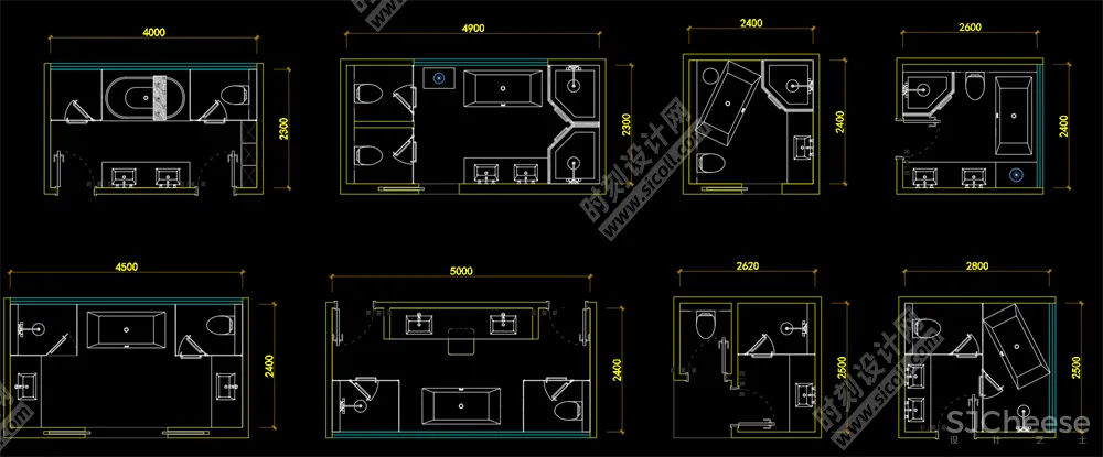 500套家装平面布局CAD模块合集客厅书房卧室厨房卫生间丨DWG丨10.7M