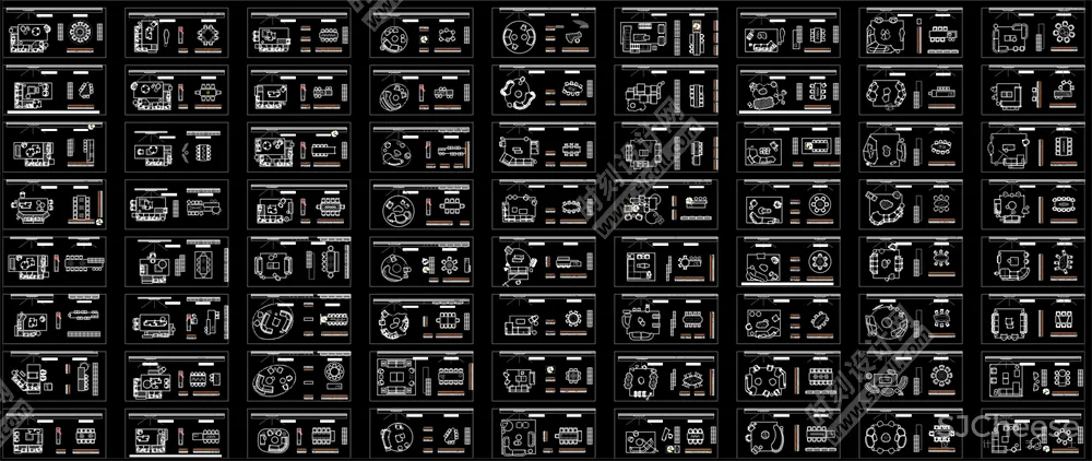 500套家装平面布局CAD模块合集客厅书房卧室厨房卫生间丨DWG丨10.7M