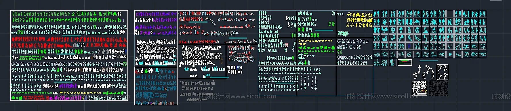 精选平立面5000个人物CAD图库丨运动办公男女老人小孩站立坐姿人物CAD图块大全丨32.3M