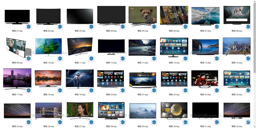 105个电脑电视SU草图大师模型丨SKP+JPG丨360M