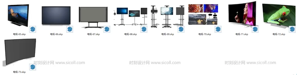 105个电脑电视SU草图大师模型丨SKP+JPG丨360M