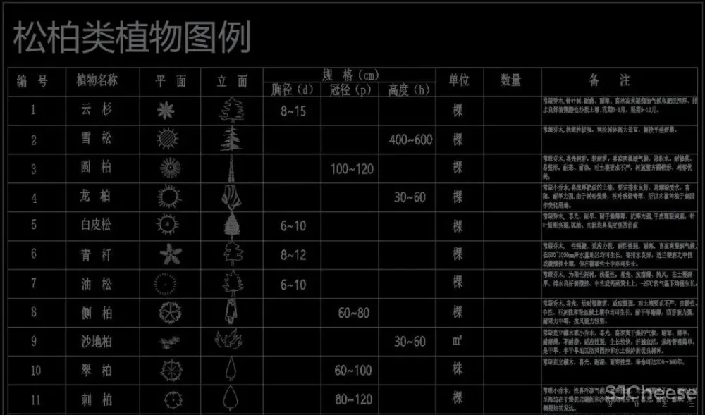 超全超详细植物绿植盆栽苗木平立面CAD图库图块合集丨DWG格式丨68.6M