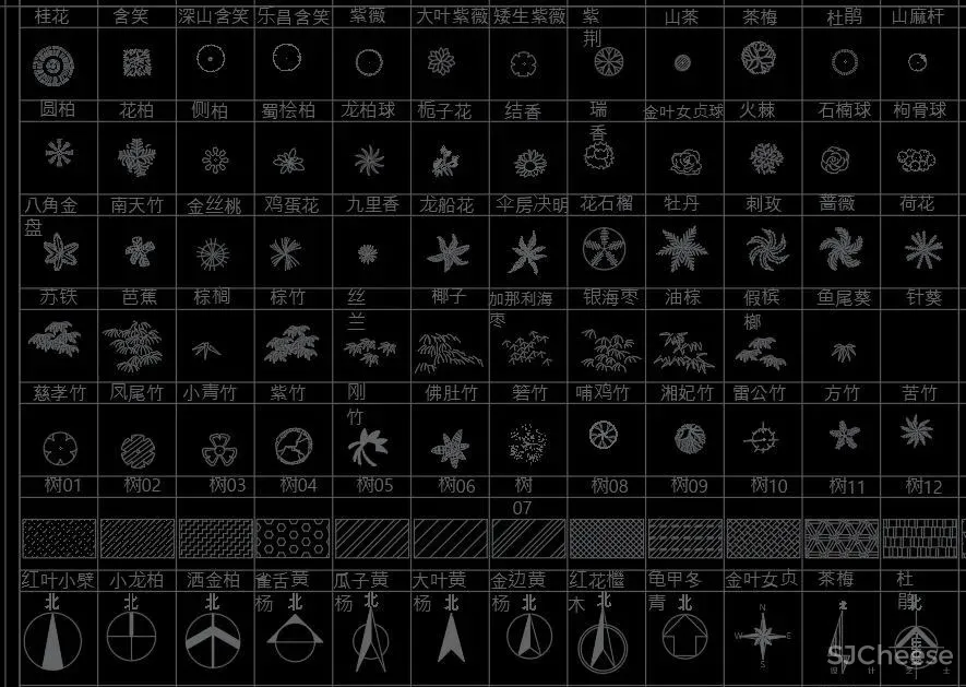 超全超详细植物绿植盆栽苗木平立面CAD图库图块合集丨DWG格式丨68.6M