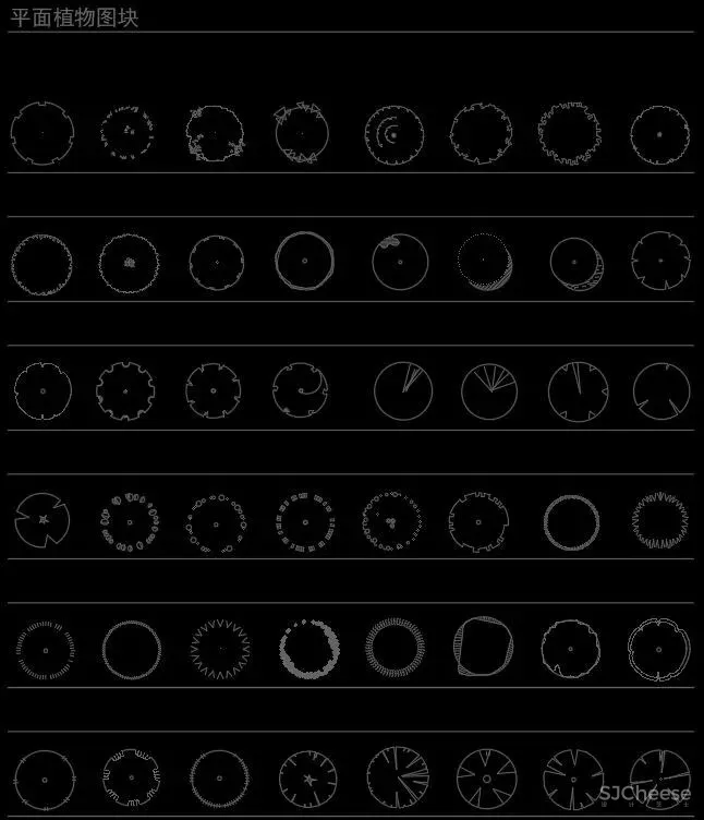 超全超详细植物绿植盆栽苗木平立面CAD图库图块合集丨DWG格式丨68.6M