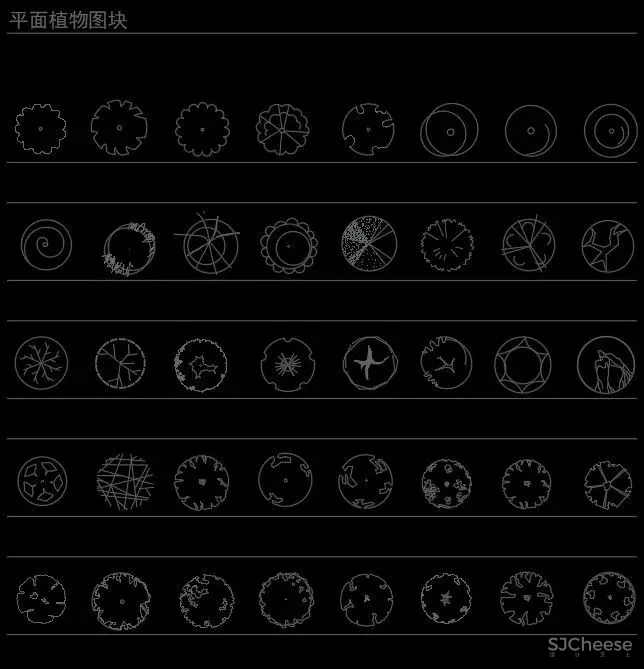 超全超详细植物绿植盆栽苗木平立面CAD图库图块合集丨DWG格式丨68.6M