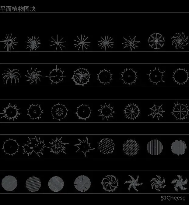 超全超详细植物绿植盆栽苗木平立面CAD图库图块合集丨DWG格式丨68.6M