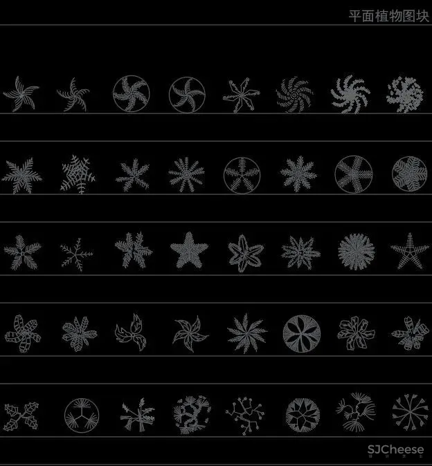 超全超详细植物绿植盆栽苗木平立面CAD图库图块合集丨DWG格式丨68.6M