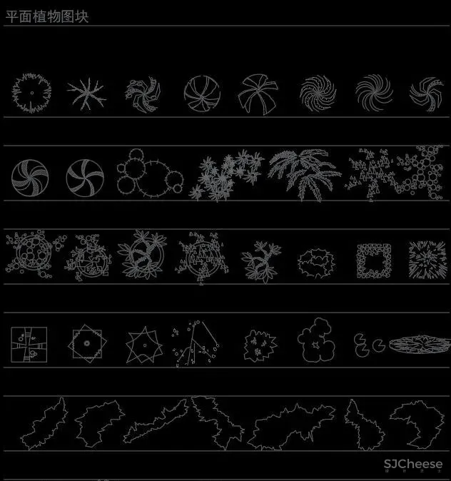 超全超详细植物绿植盆栽苗木平立面CAD图库图块合集丨DWG格式丨68.6M