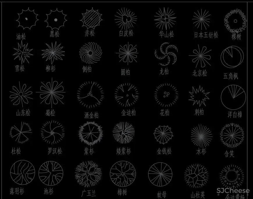 超全超详细植物绿植盆栽苗木平立面CAD图库图块合集丨DWG格式丨68.6M