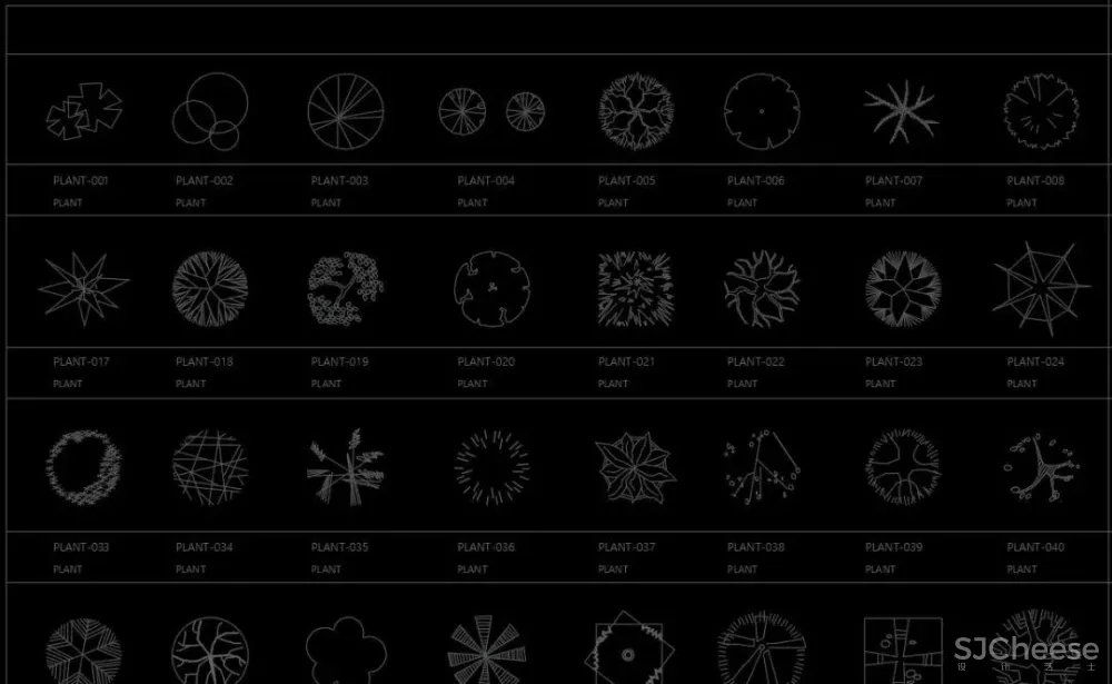 超全超详细植物绿植盆栽苗木平立面CAD图库图块合集丨DWG格式丨68.6M