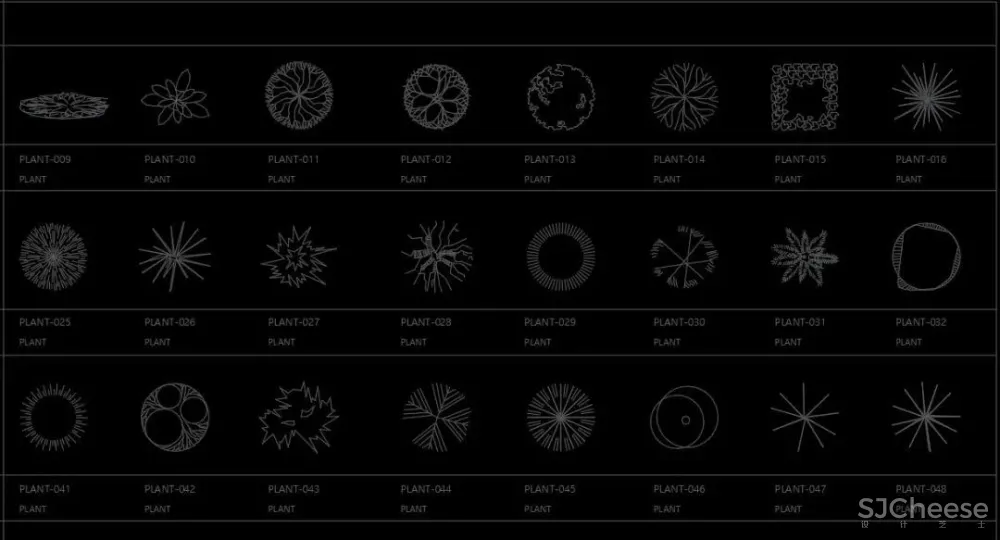 超全超详细植物绿植盆栽苗木平立面CAD图库图块合集丨DWG格式丨68.6M