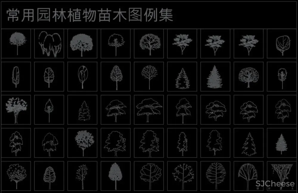 超全超详细植物绿植盆栽苗木平立面CAD图库图块合集丨DWG格式丨68.6M