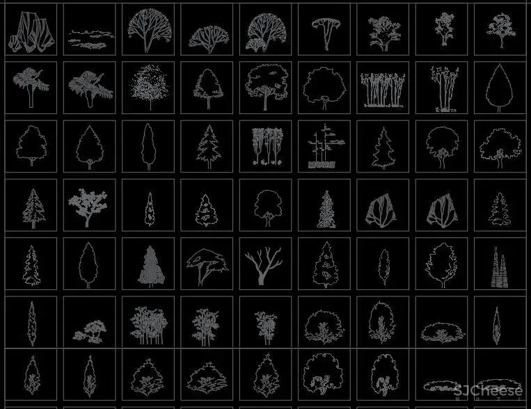 超全超详细植物绿植盆栽苗木平立面CAD图库图块合集丨DWG格式丨68.6M