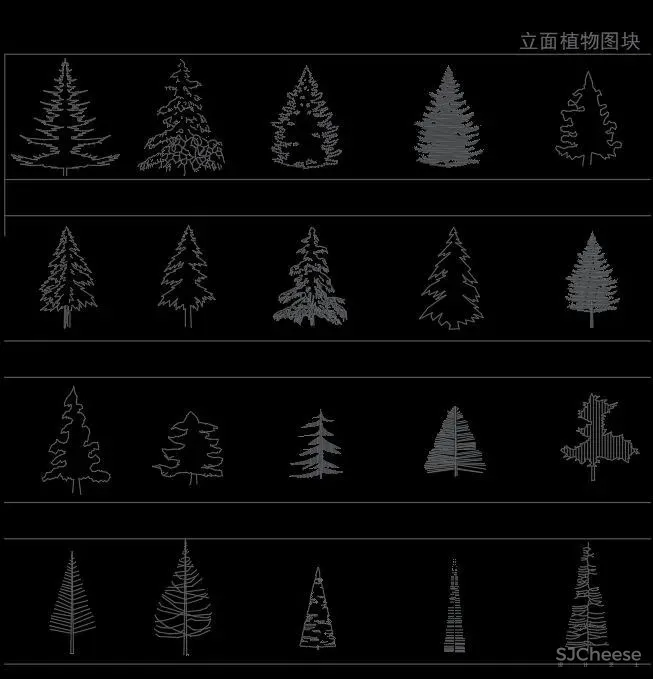 超全超详细植物绿植盆栽苗木平立面CAD图库图块合集丨DWG格式丨68.6M