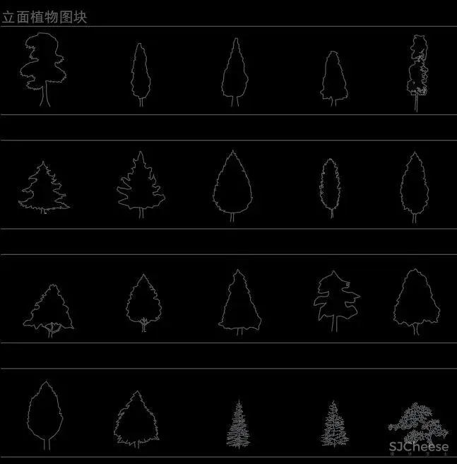 超全超详细植物绿植盆栽苗木平立面CAD图库图块合集丨DWG格式丨68.6M