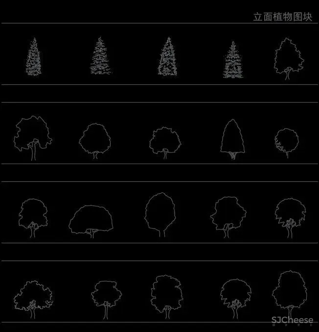 超全超详细植物绿植盆栽苗木平立面CAD图库图块合集丨DWG格式丨68.6M