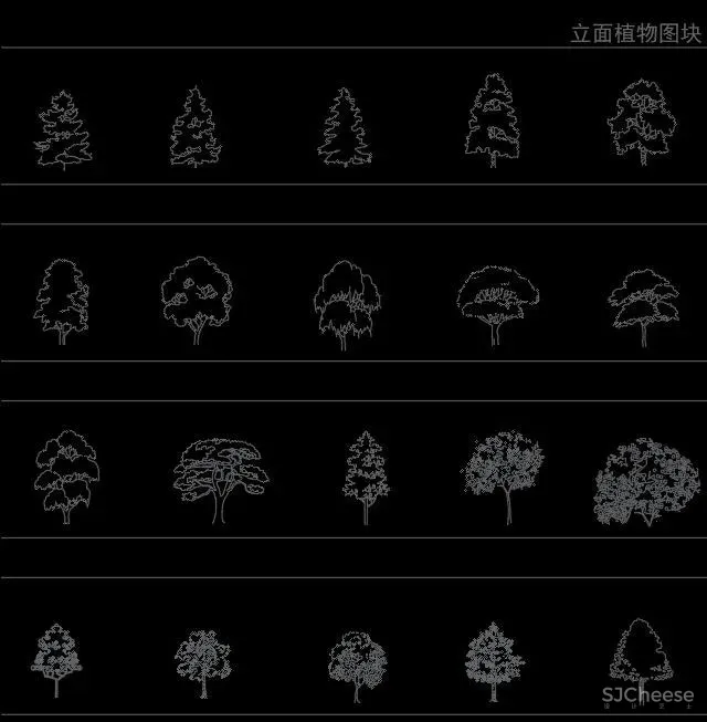 超全超详细植物绿植盆栽苗木平立面CAD图库图块合集丨DWG格式丨68.6M