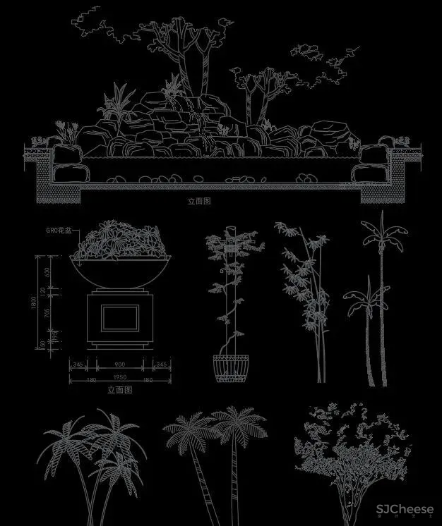超全超详细植物绿植盆栽苗木平立面CAD图库图块合集丨DWG格式丨68.6M