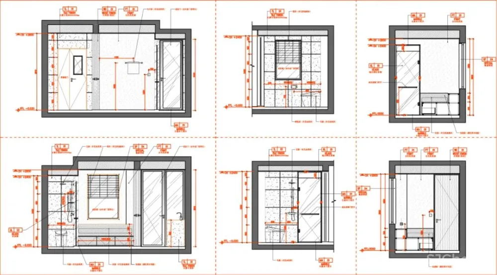 卫生间人体工程学常用尺寸CAD+卫生间CAD节点大样+卫浴CAD动态图块(带遮罩)丨DWG格式丨18.5M