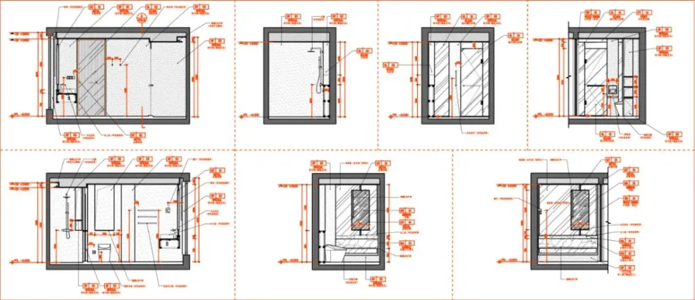 卫生间人体工程学常用尺寸CAD+卫生间CAD节点大样+卫浴CAD动态图块(带遮罩)丨DWG格式丨18.5M