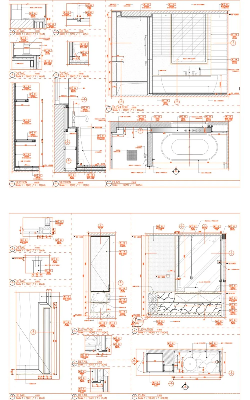 卫生间人体工程学常用尺寸CAD+卫生间CAD节点大样+卫浴CAD动态图块(带遮罩)丨DWG格式丨18.5M