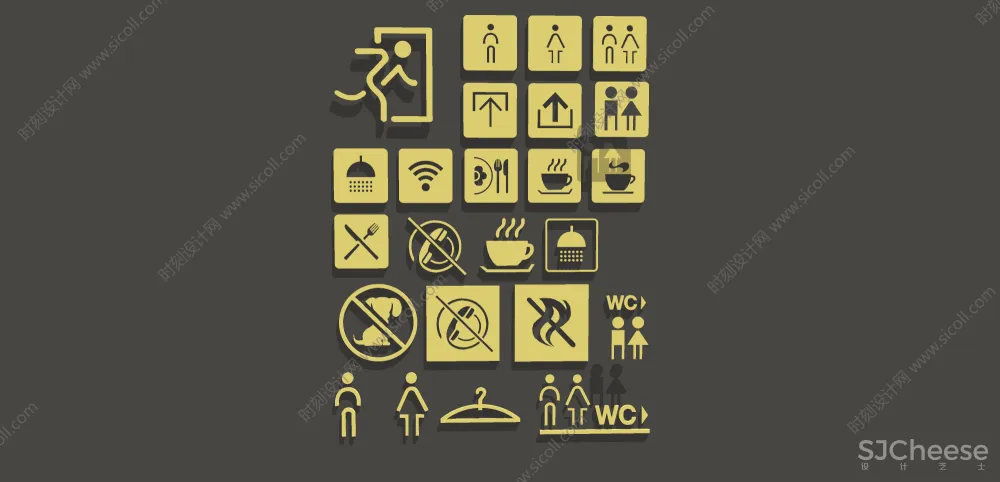 卫生间标识牌SU模型图片图标合集丨草图大师室内商场公共厕所洗手间导向指示牌丨SKP+JPG+PNG丨88.5M