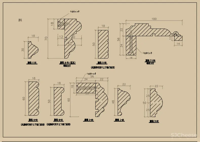 中式家具CAD图库图块柜子桌椅茶几条案节点线条图角线CAD素材丨DWG丨144M